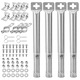 Set de 72 accesorii pentru gratar, Taipintee, tub telescopic, ajustabil, inox, argintiu