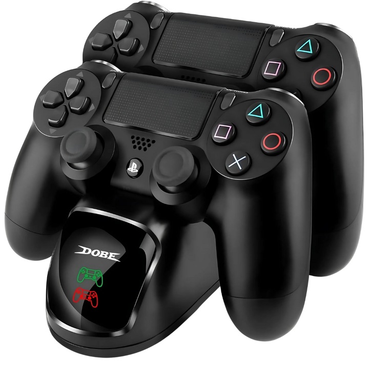 Зарядно за конзола JOZY®, 800 mAh, съвместим playstation PS4/ PS4 PRO/ PS4 SLIM, ABS Premium, издръжлив, устойчив, LED индикатор, защита от презареждане, черен цвят