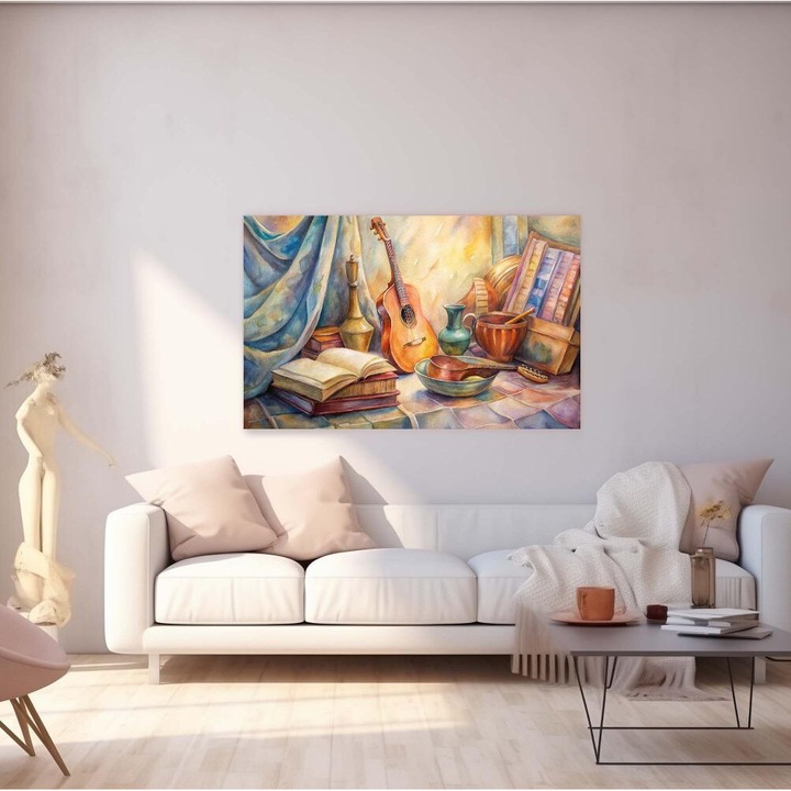 Vászonfestmény - Lágyan szövő zenei emlékek - 40x60 cm