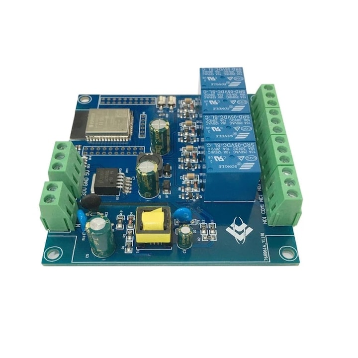 4-канален релеен модул, General, ESP32, I/O, UART, 5V