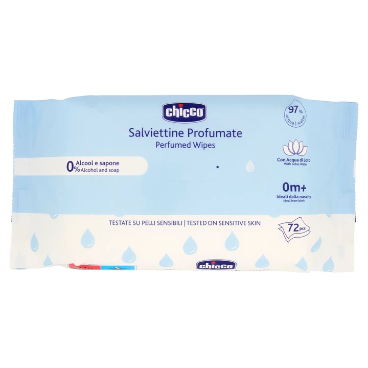 Illatos nedves törlőkendők 0m+, Chicco, 72 db