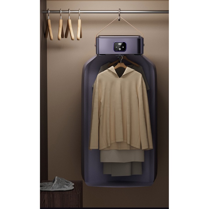 Uscator de Haine/Rufe, Electric, Pliabil, Portabil, de Uz Casnic, Capacitate 10Kg, Uscare Rapida la Temperatura Constanta, Sterilizare cu Raze UV, Circulatie de Aer Cald la 360°