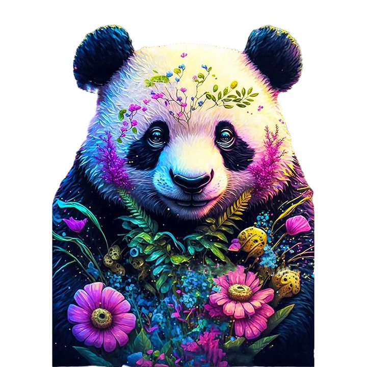 Pictura DIY cu diamante, urs panda, 30x40cm