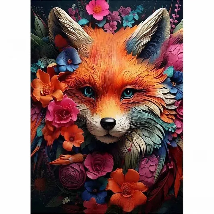 Pictura cu diamante, vulpe, 30x40cm
