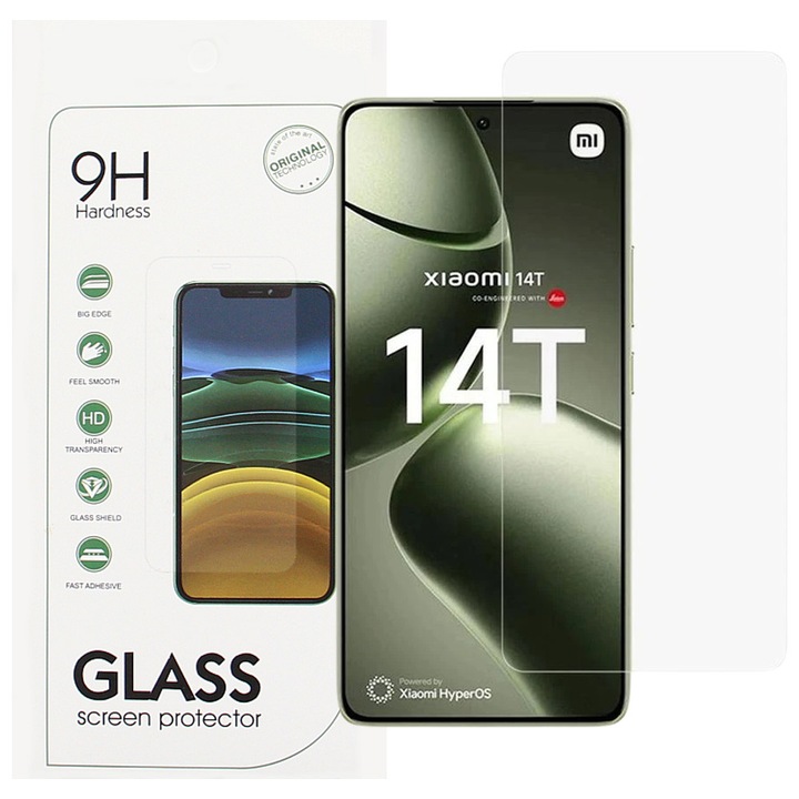 Xiaomi 14T 5G / 14T Pro 5G / Poco X7 Pro 5G / F7 Pro 5G / F7 Ultra 5G kompatibilis üvegfólia, előlapi, edzett, 9H, 0.3mm