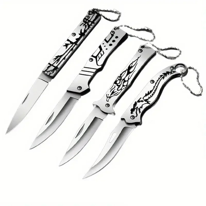 Set 4 Bricege cu Breloc, Pentru Camping, 4 Modele, Phoenix, Dragon, Bambus, 3 Stele, 15 cm, Dalimag