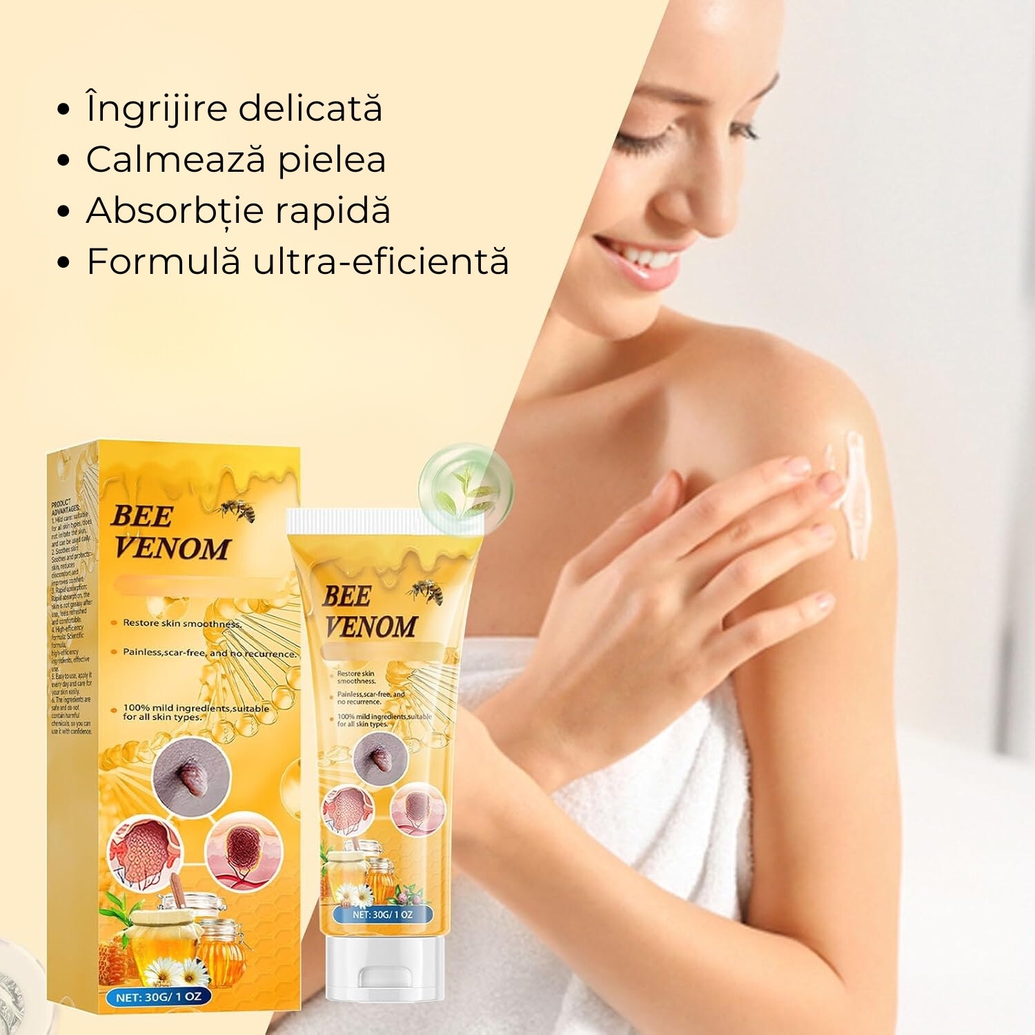 Crema Magica cu Extract de Venin de Albine – Solutia Ideala pentru