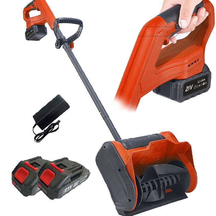 Suflanta de zapada electrica, Hooha, plastic, 800 W, 2 baterii 2000 mAh, rosu/negru