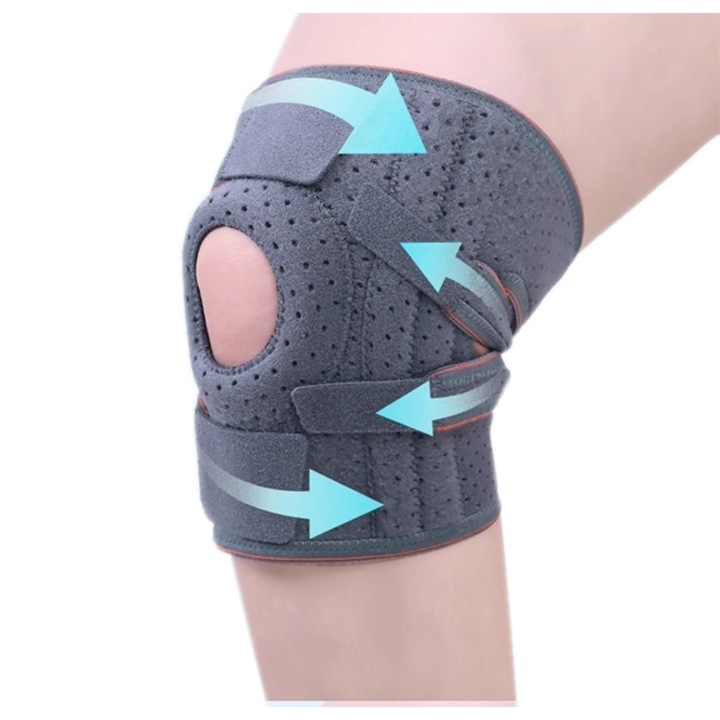 Suport ortopedic ajustabil pentru genunchi, design deschis, neopren, 30x48cm