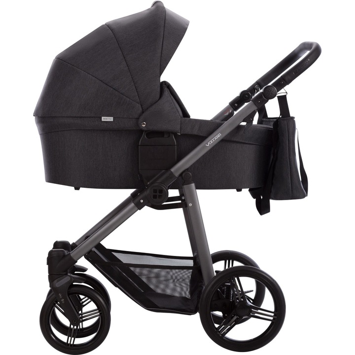 Детска количка Bebetto Vulcano 2в1, просторна гондола, обръщаща се седалка, компактни размери