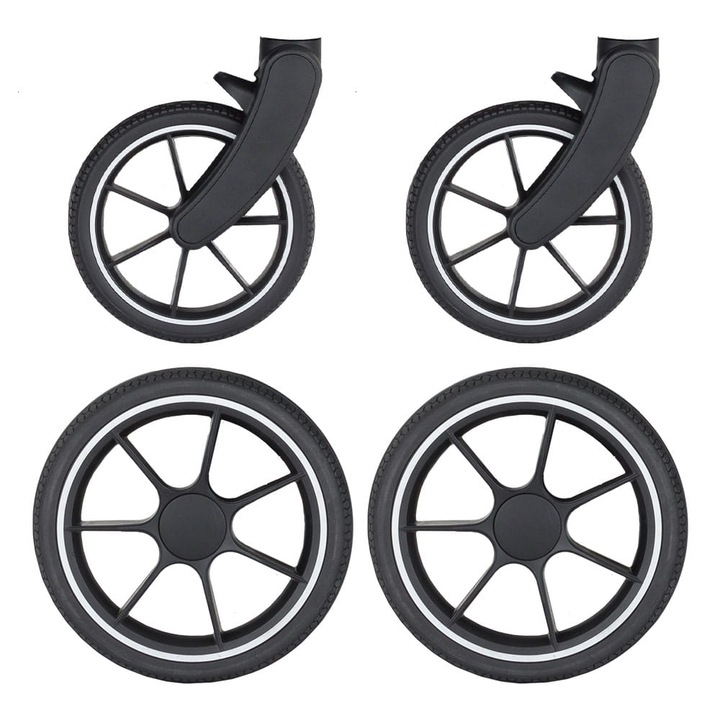 Комплект 4 колела RWS за количка Petite&Mars Street 2, черни