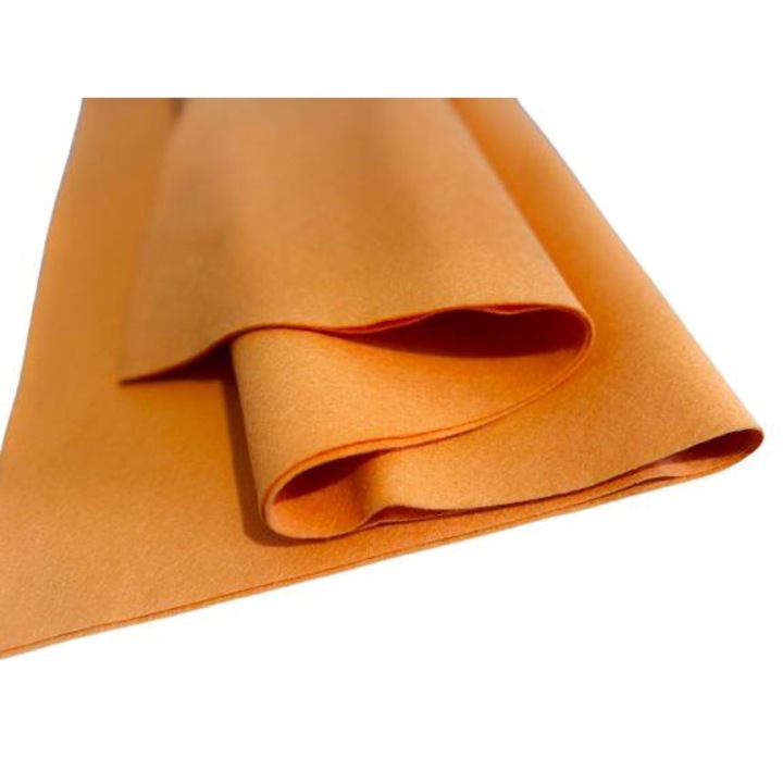 Fetru/pasla din lana, moale 1mm, 40% lana-60% viscoza, 50*180cm portocaliu somon