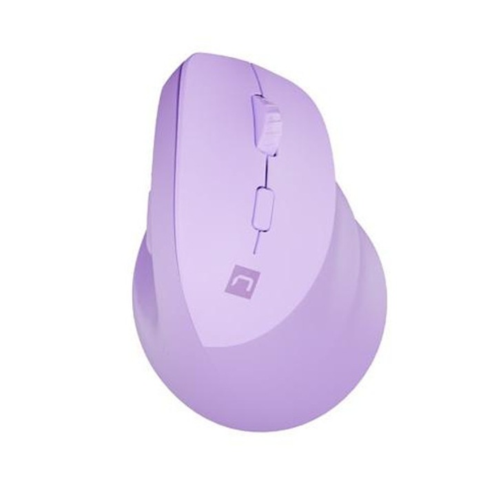 Мишка Natec, Crake 2, Wireless, 2400DPI, Bluetooth 5.2 + 2.4 GHz, Вертикален, Лилав