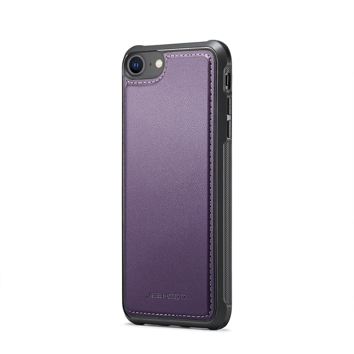 Калъф за iPhone SE 3 2022, SE 2 2020, iPhone 8, 7, CaseMe, мека текстурирана кожа с мек захват, заден капак, Лилаво
