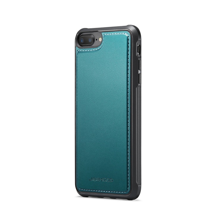 Husa pentru iPhone 8 Plus, iPhone 7 Plus, CaseMe, piele cu textura moale si aderenta in mana, back cover, Verde
