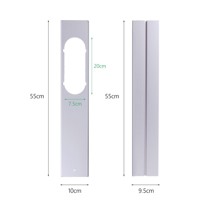 Állítható teleszkópos tömítőlemez légkondicionálóhoz, PVC, 55x10cm, 2 darabos szett