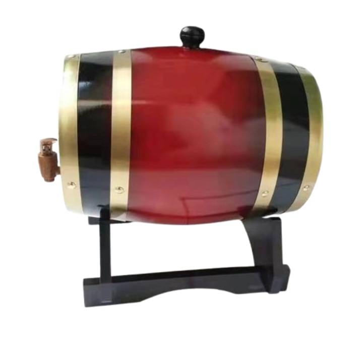 Butoi din lemn pentru vin si bere, capacitate mare, design creativ, 5L