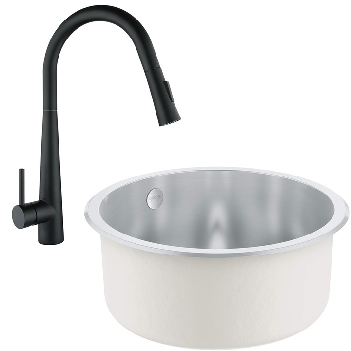 Комплект Мивка Grohe и Смесител YC-8232T-31720SD0, Черен