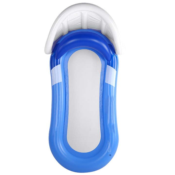 Плажен дюшек Enforose, плаващо легло, екологично чисто PVC, синьо, 155x75см, дизайн с навес