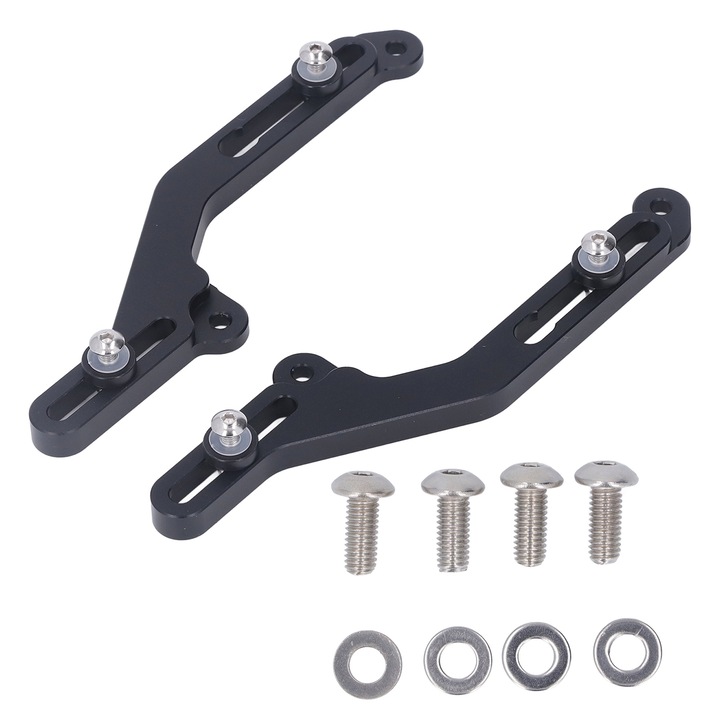 Set suporturi ajustabile parbriz motocicleta Bizaical, aluminiu, negru, pentru Honda NC750X 2021