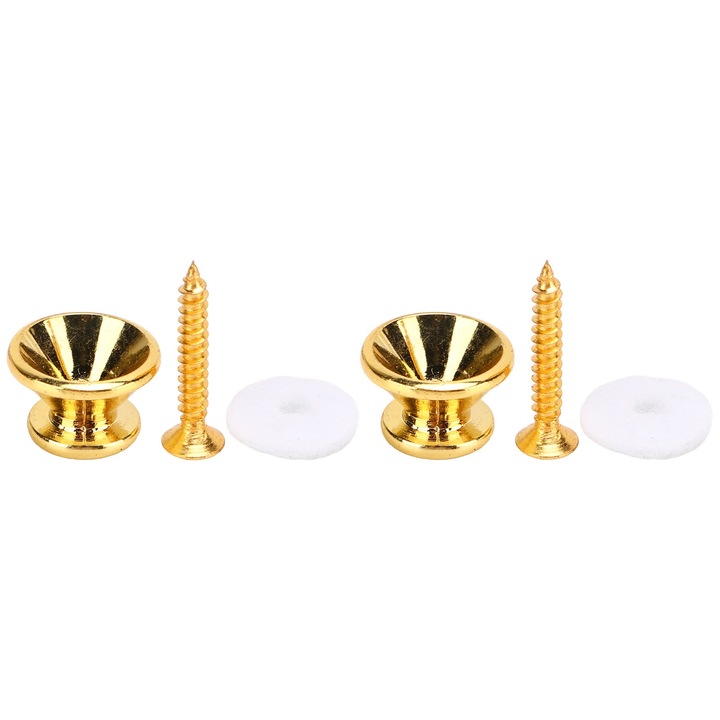 Set 2 bucati butoane prindere curea chitara Bizaical, metal, design modern, pentru chitara electrica, bas, ukulele