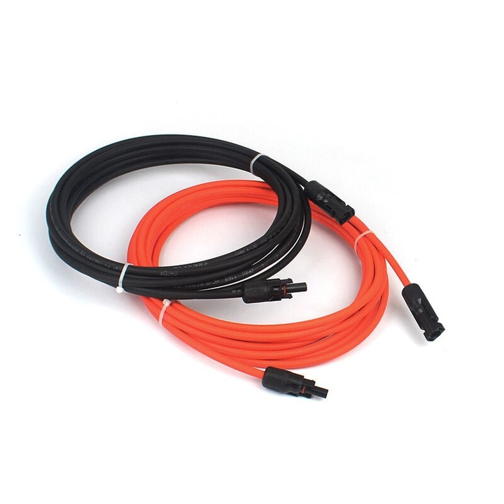 Cablu de extensie solar 14AWG, 3m, set 1 pereche, negru/rosu, conectoare MC4
