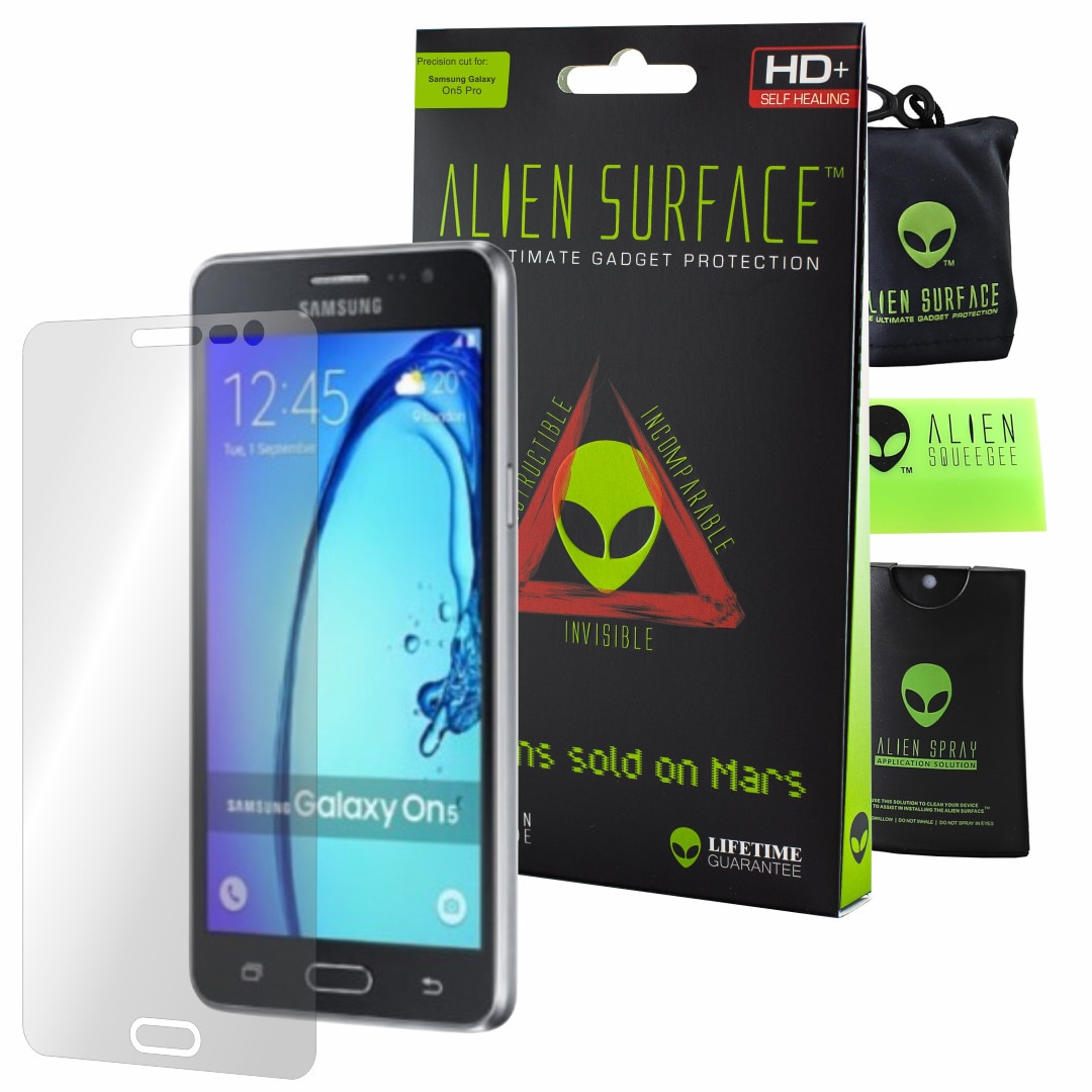 Folie Alien Surface HD, Samsung Galaxy On5 Pro, protectie ecran + Alien Fiber cadou