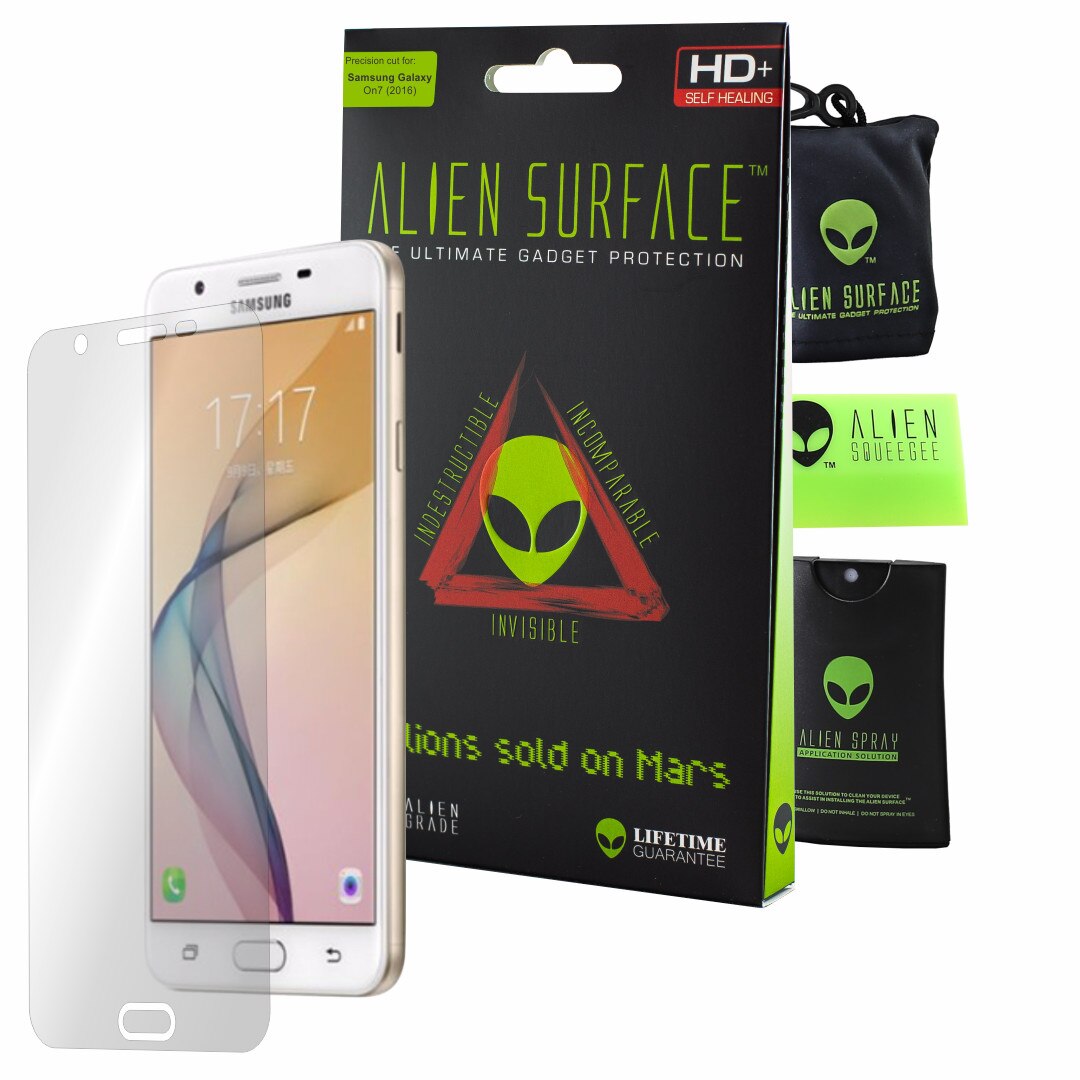 Folie Alien Surface HD, Samsung Galaxy On7 (2016), protectie ecran + Alien Fiber cadou