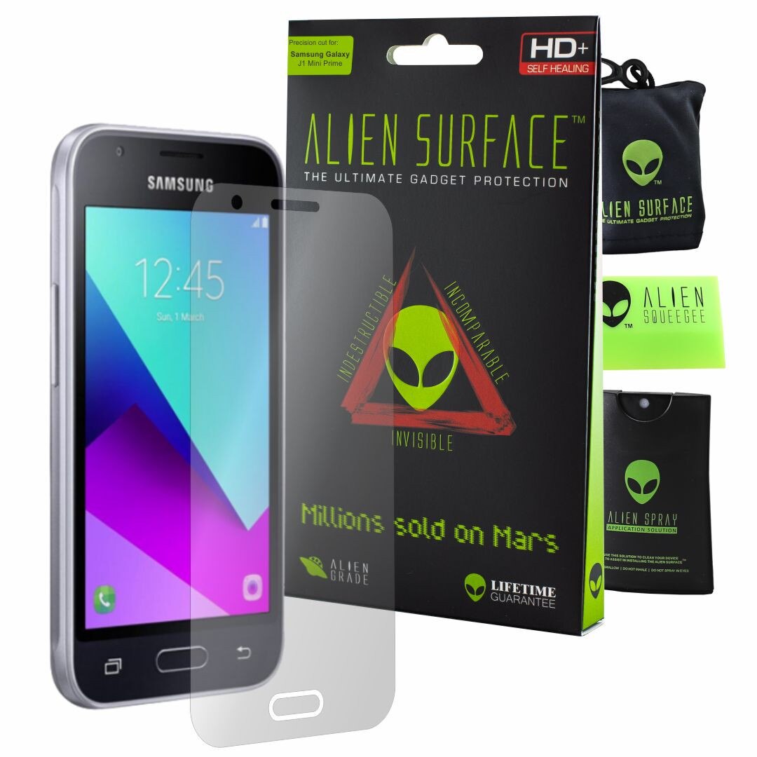 Folie Alien Surface HD, Samsung Galaxy J1 Mini Prime, protectie ecran + Alien Fiber cadou