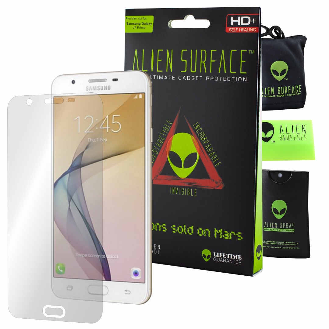 Folie Alien Surface HD, Samsung Galaxy J7 Prime, protectie ecran + Alien Fiber cadou