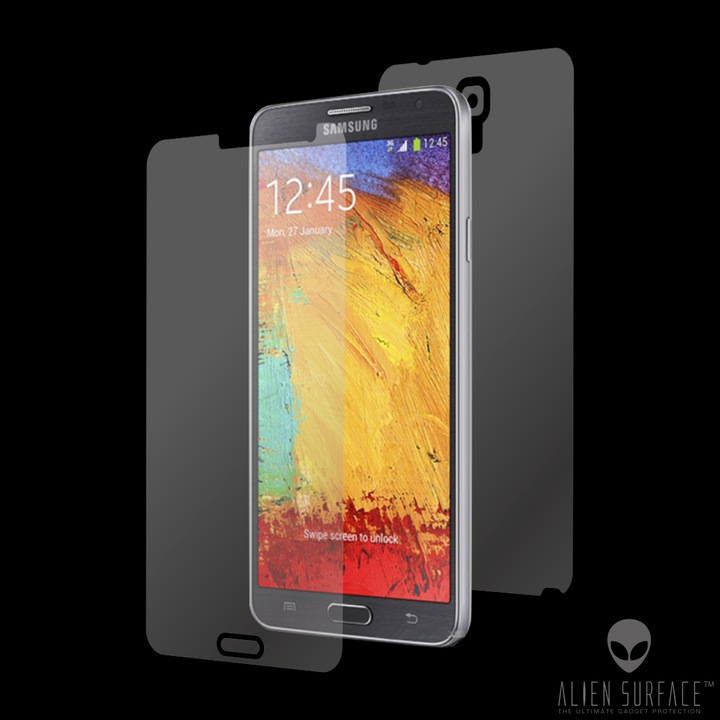 Folie protectie, compatibil cu Samsung Galaxy Note 3 Neo, ecran, spate, Alien Surface