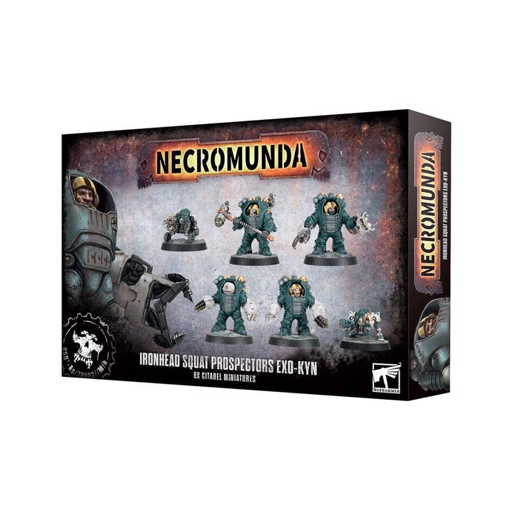 Necromunda Game Expansion Ironhead Squat Prospectors Exo-Kyn Games Workshop 132 Piece Grey