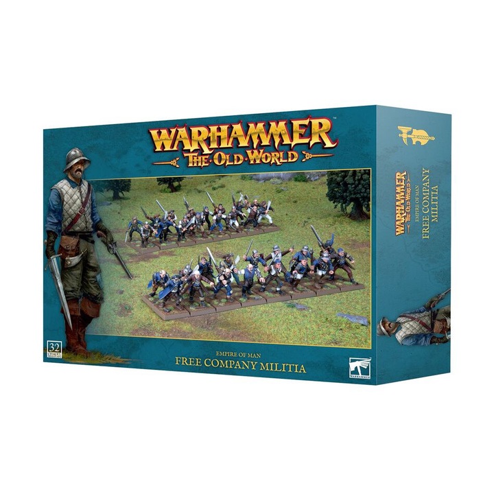 Разширение на играта Warhammer The Old World Game Expansion, Free Company Militia Empire of Man, Games Workshop, 312 части, сив