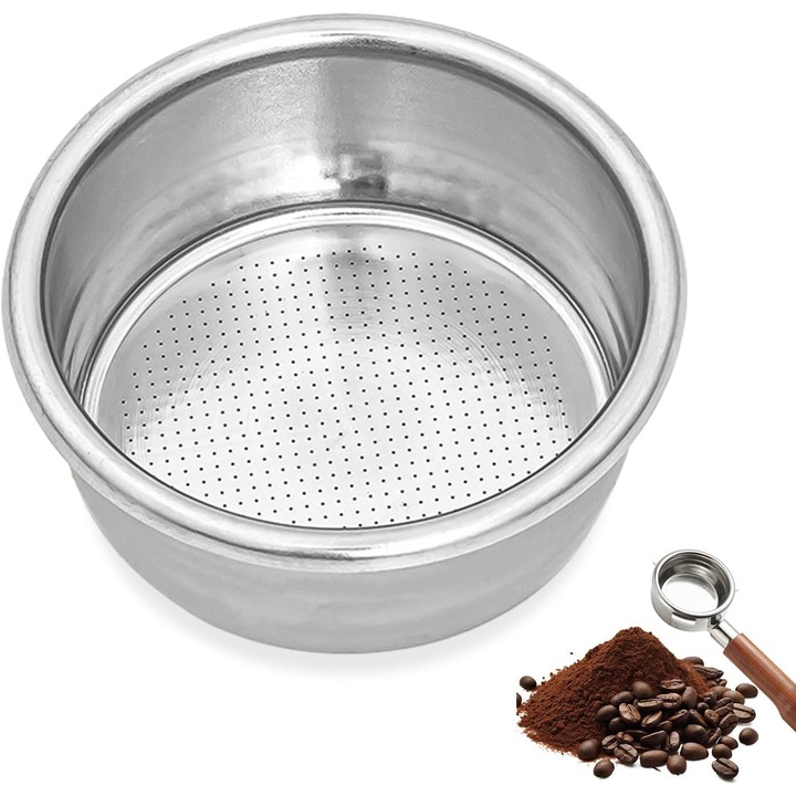 Filtru de cafea din otel inoxidabil 54mm, ZZHUI ZZXUE, set de 1 bucata, design poros, pentru espresso Breville