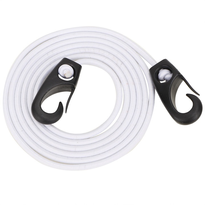 Snur elastic de 189 cm, canotaj, caiac, vasla, lesa pentru tija de siguranta, cu carabinier pentru vaslit (alb) Enforose