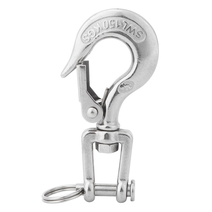 Carlig rotativ durabil din otel inoxidabil cu falca si blocare de siguranta, accesorii pentru caiac 3/16" Enforose