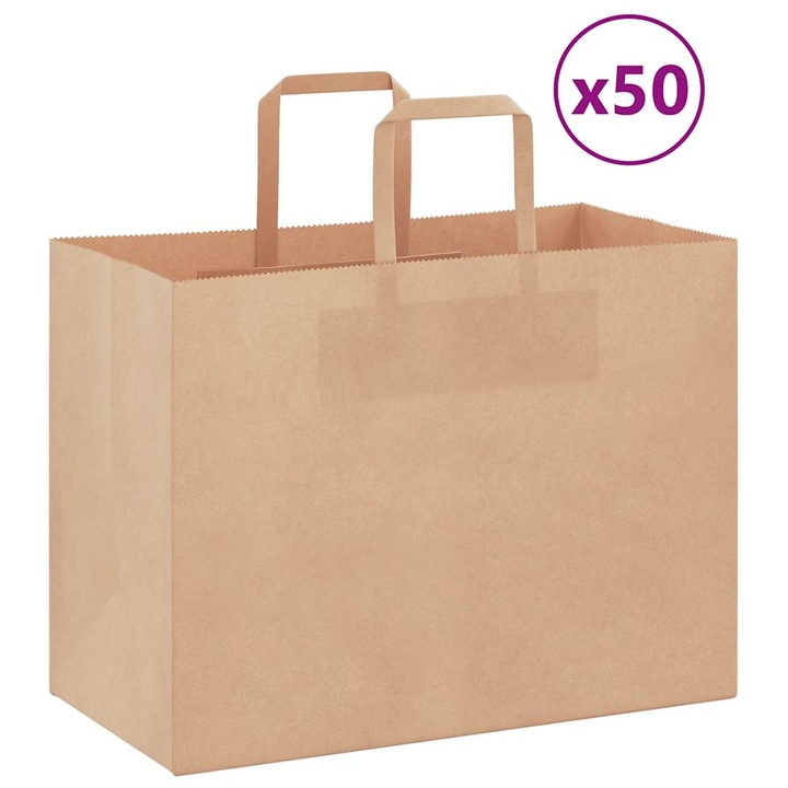 vidaXL 50 db barna papírzacskók fogantyúkkal 32x17x25 cm 4101803