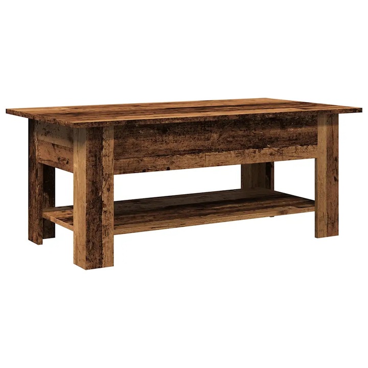 Кафе маса vidaXL, старо дърво, 102x55x42 см, инженерно дърво, 16 Kg