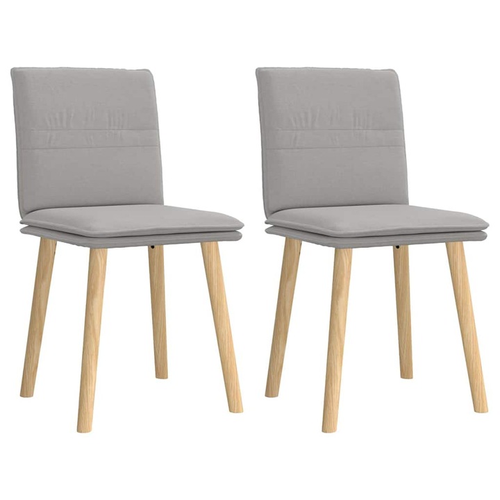 Трапезни столове vidaXL, 2 бр, Cloud сив, плат, 15.3 Kg