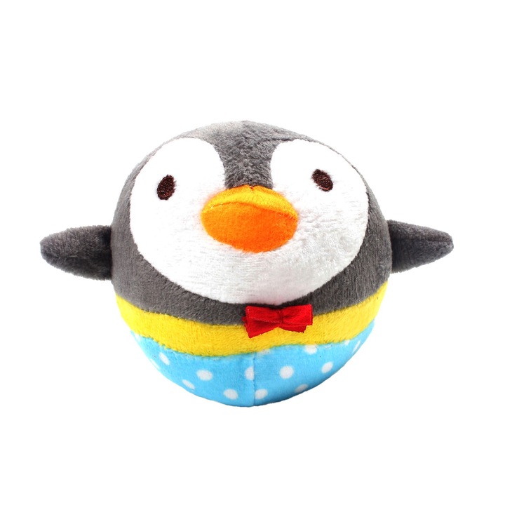 Plüssjáték, Pingvin, élénk színek, hangmechanizmus, 30x20cm