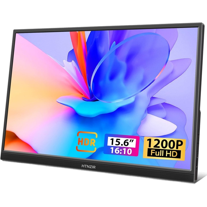 Hordozható monitor 16 hüvelykes, 1920x1200, 2 USB-C port, HDMI, VESA, fekete