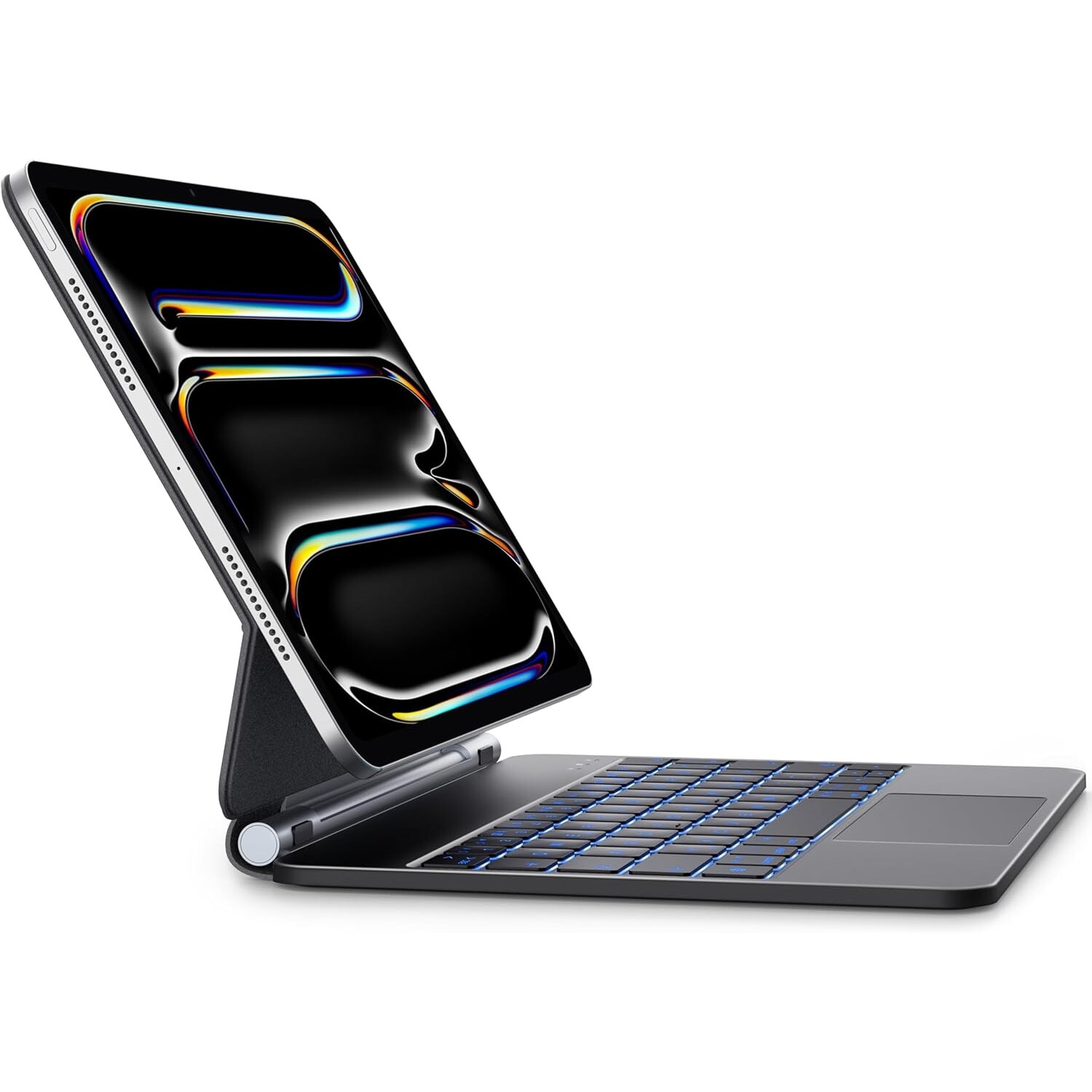 Husa cu tastatura pentru iPad Pro 11 M4 2024, design magnetic, iluminare multicolora, 24x17x1cm