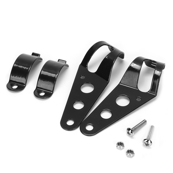 Suport far motocicleta Bizaical, inox, 38-51mm, set 2 bucati, negru