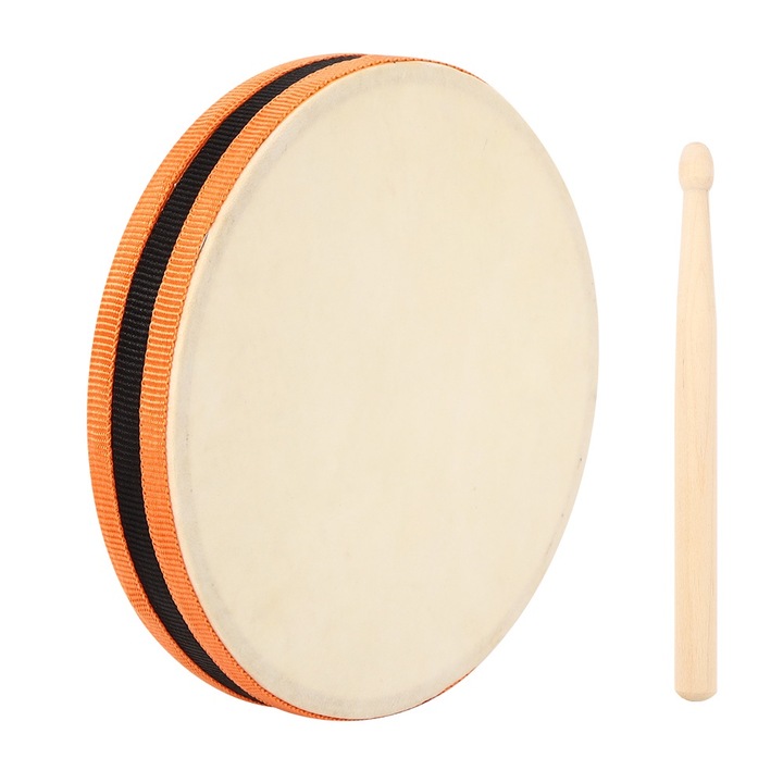 Toba pentru copii, Bizaical, alb, 20.3cm, din lemn si piele de oaie