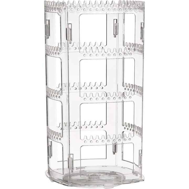 Organizator bijuterii, AMRINUGL, organizator bijuterii elegant, rotire 360°, capacitate mare, transparent
