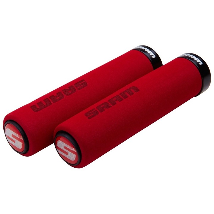 Sram reteszelő fogantyúk hab prémium ujjak, hossza 139 mm, kényelmes habszivacsból, piros