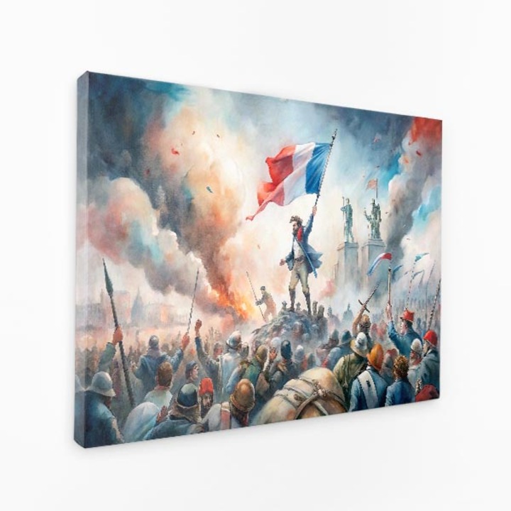 Картина на платно - Пламенната крепост на свободата FallingOil_Painting_Style - 120x80 cm