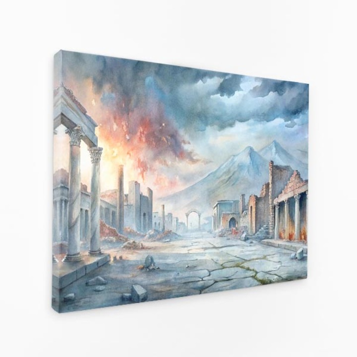 Картина на платно - Замръзнали спомени от пепел_Стил на рисуване с масло - 120x80 cm