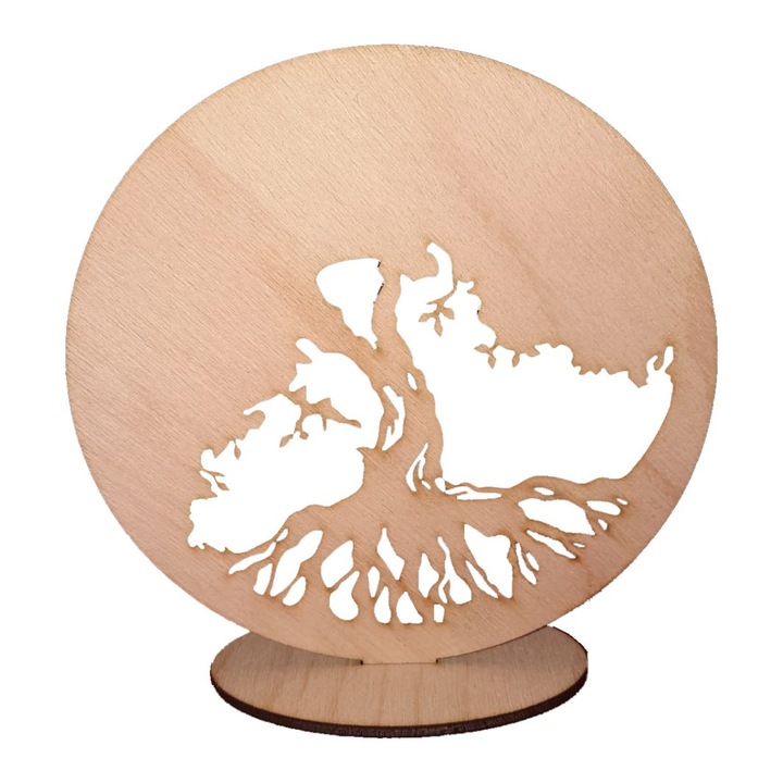 Baza Licheni, Copacul Vietii cu Suport, Lemn, Natur, 20cm, BL004