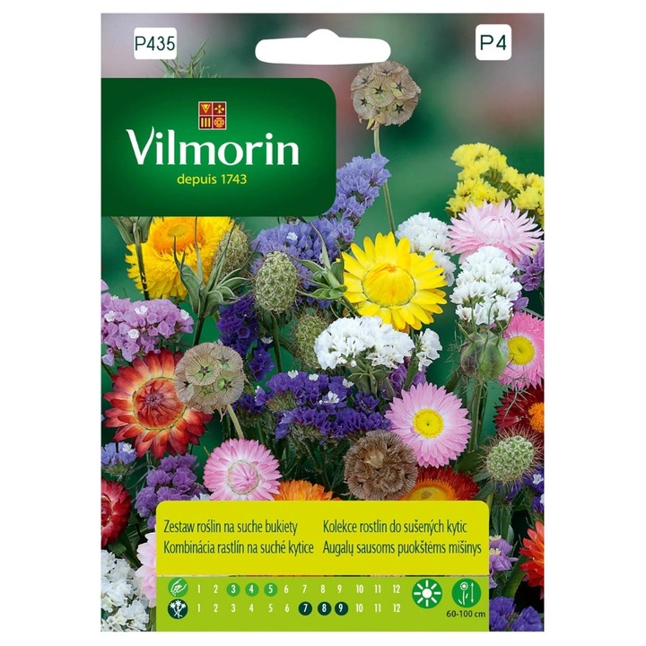 Seminte de gradina, Seminte mix flori Vilmorin, multicolor, 60-100cm, 2g, calitate superioara, seminte premium, seminte de top